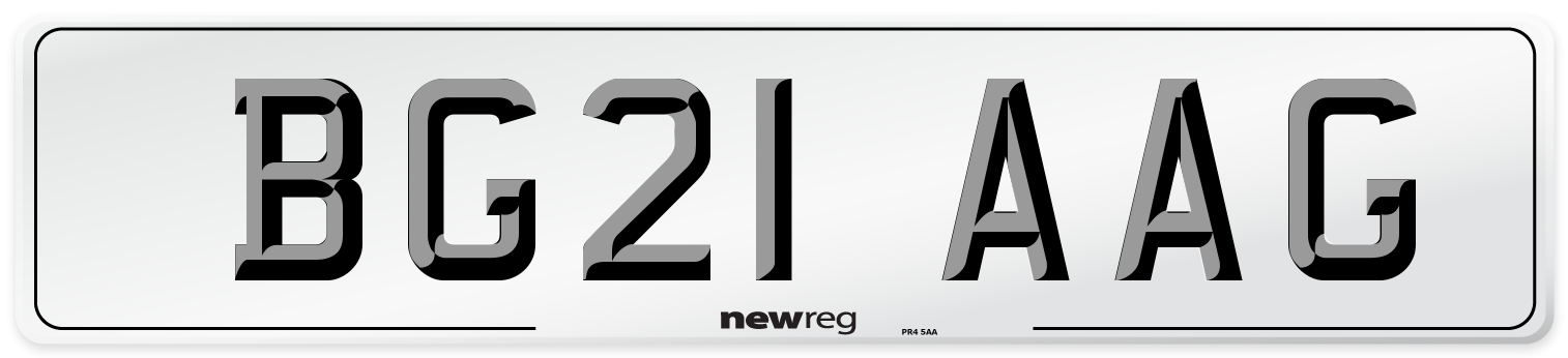 BG21 AAG Number Plate from New Reg